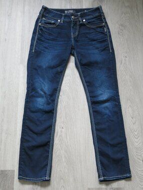 Silver Jeans Super Stretch Cotton Blend Suki Mid Slim Denim Jeans - Size W28/L29